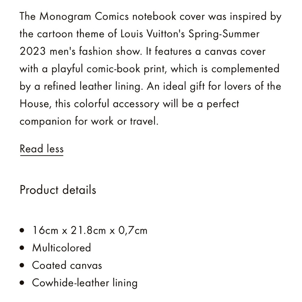 NWT Authentic LV Comic Notebook Cover - Picture 7 of 7
